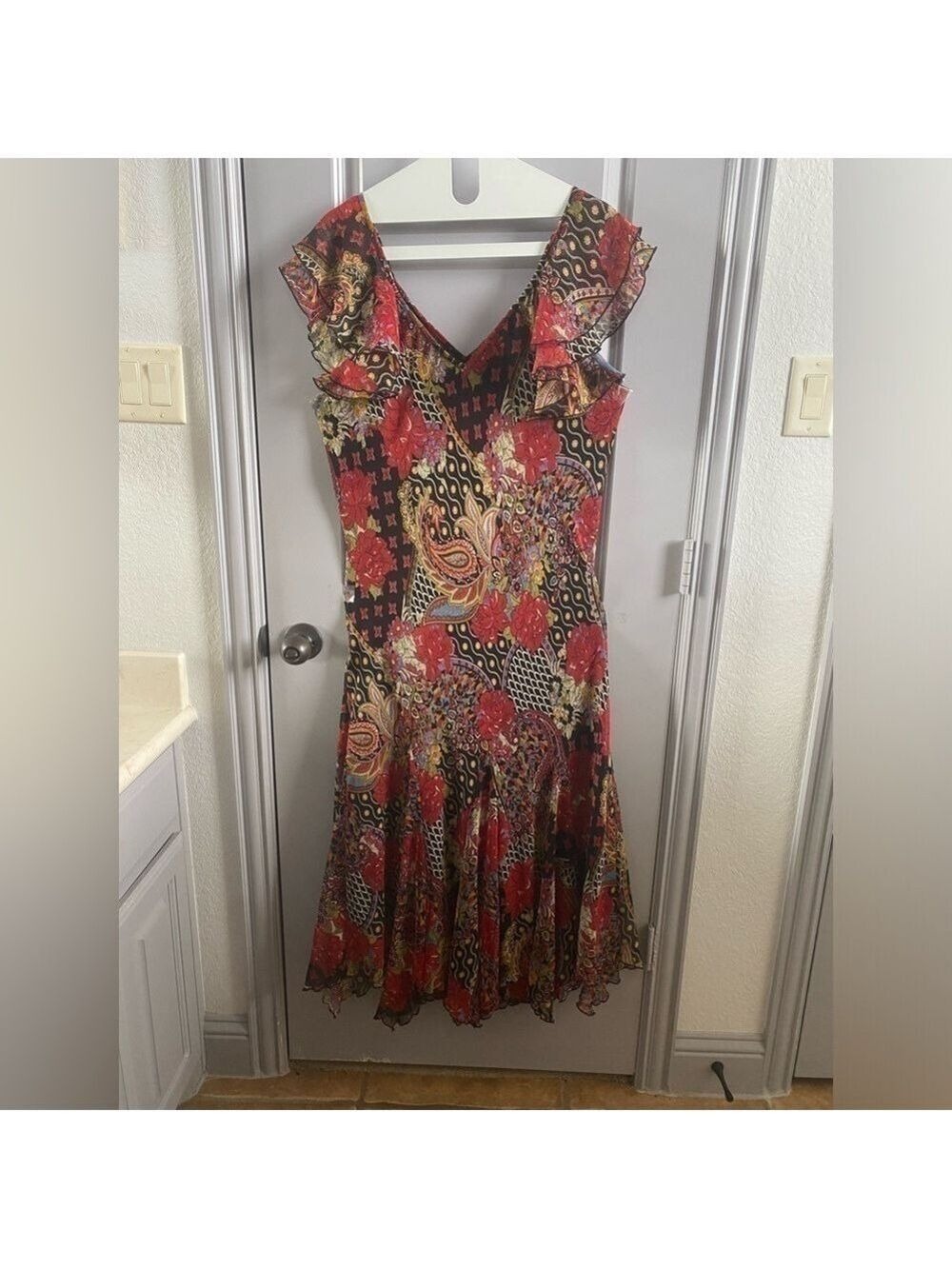 VTG RAIMENT FASHION INC of NY size 1X maxi dress Asymmetric design, pre-loved - Picture 2 of 7